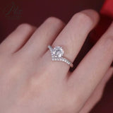 Crown Moissanite Adjustable Wishbone Half-Eternity Ring Women Only Gifts For Festivals And Anniversaries