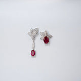 0.8-7CT Oval Cut Ruby/Sapphire/Colombian Emerald Earrings Lab-Grown Gemstone Jewelry Gift for Christmas Easter Hypoallergenic