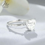 Heart Moissanite Ring with 3CT D Color Moissanite S925 10k 14k 18k Plated White Yellow Rose Gold Wedding Engagement Charm Jewely