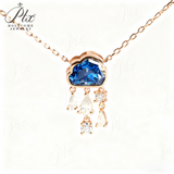 Light Luxury Design Blue Cloud Pendant Elegant Niche Collarbone Chain S925 / 10K / 14K / 18K Stylish & Sweet Necklace Women Exclusive Christmas Gift Allergy Resistant