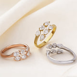 1.8CT Moissanite Pear Cut Minimalist Open Ring White Gold Yellow Gold Rose Gold Radiant Light Women Fine Jewelry