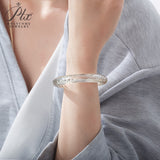 Customized Moissanite Gemstone Bangles Round D Color Full Size Fine Fashion Elegant for Woman Man Anniversary Party Gift Charms