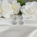 Earrings with 5.6/10CT D Color Round Moissanite 925 Silver Plated White Yellow Gold Ear Stud for Women Fashion Daily Jewely Gift