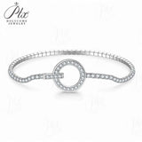 Moissanite Round Cut Multi Style Lock Design Bracelet Premium Radiant Jewelry Versatile Lock Trendy Bracelet Popular Gift Idea