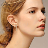 Luxury Jewelry Moissanite Stud Earrings VVS1 925 Sterling Silver Round Cut Top Engagement Wedding Jewelry For Birthday Gifts