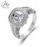 Vintage European Cut Cushion Halo Moissanite Ring Women Only Gifts For Festivals And Anniversaries
