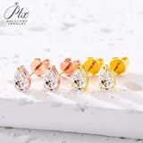 D Color Moissanite Pear Shape Moissanite Stud Screw Back Earring Jewelry 100% 925 Sterling Silver For Women Gift