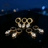 Lab Grown Diamond Earrings New Arrival Design 10K/14K/18K Solid Yellow Gold Marquise Cut 1/2ct DEF VVS Minimalist Stud Earrings for Women Hypoallergenic for Daily Wear Factory Direct Supply