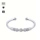 925 Sterling Silver Openable Moissanite Bracelet - 2025 Exquisite Jewelry for Women Ideal Gift for Weddings and Anniversarie