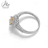 Vintage Hollow Out Champagne Moissanite Ring Women Only Gifts For Festivals And Anniversaries