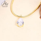 8-16 CT Custom Necklace Pear Cut Moissanite White 925 Sterling Silver Jewelry High-Quality Premium Christmas Gift Hypoallergenic