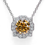 Moissanite 1ct Multicolor Classic Herry Necklace Pendant 925 Sterling Sliver Wedding/Birthday Jewely With Certificates Charms