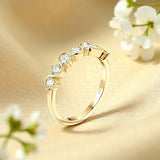 Diamond Eternity Ring with 0.7CT D Color Round Moissanite 10k 14k 18K Gold Plated 925 Silver for Women Wedding Engagement Jewely