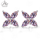 925 Sterling Silver with Hearts and Arrows Cut D Color VVS1  Moissanite Marquise Earrings  GRA Certificate Daily Wear