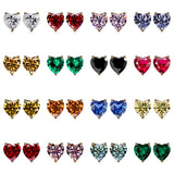 Heart Shaped Stud Earrings Lab Grown Gemstones Ruby Sapphire Emerald S925 Sterling Silver GRA Certificate Charms Birthday Gift