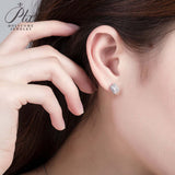 Emerald Cut Moissanite Halo Stud Earrings Women Only Gifts For Festivals And Anniversaries