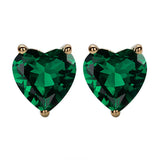 Heart Shaped Stud Earrings Lab Grown Gemstones Ruby Sapphire Emerald S925 Sterling Silver GRA Certificate Charms Birthday Gift
