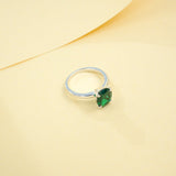 Egg-shaped Ring with Lab Grown Ruby Sapphire Zambian Padparadscha 925 Silver Circle for Engagement Christmas Party Fine Jewely