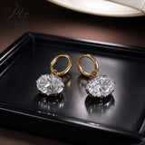 Lab Grown Diamond Earrings Luxury Oval Cut 2/4ct DEF VS 10K/14K/18K Solid Yellow Gold for Women Hypoallergenic Office Ready