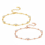 Elegant Moissanite Teardrop Bracelet Pear Shape Gem Beaded Chain Chic Women’s Everyday Jewelry Delicate Shine Fashion Gift