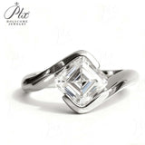 Asscher Cut Moissanite Ring 1-3ct White Gold Yellow Gold Art Deco Style Engagement Ring Wedding Gift for Women