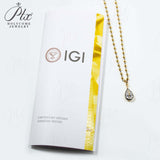 Lab Grown Diamond Pear Cut 6.75ct 4mm Gold Beaded Necklace 18K D Color 3EX VVS1 Clarity Diamond Wedding  Anniversary