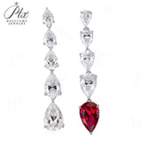 Pear-shaped Earrings Set with D/VVS Grade Moissanite & Colored Gemstones  This Jewelry Is An Ideal Choice for Party Gifts