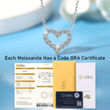 925 Sterling Silver D Color Heart Moissanite Stone Necklace Diamond  Clarity for Women Jewelry Pendant