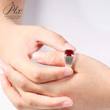 Moissanite Lab Grown Gemstone Ring Asscher Cut Moissanite Ruby Sapphire Colombian S925 Woman Man Anniversary Party Daily Charms
