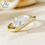 S925 Ring With 3CT Pear Shaped Moissanite D Color/Ruby/Sapphire/Colombian Emerald /Zambian Emerald VVS1 Clarity Customized For Banquet & Festival Gifts