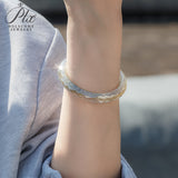 Customized Moissanite Gemstone Bangles Round D Color Full Size Fine Fashion Elegant for Woman Man Anniversary Party Gift Charms