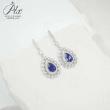 Water Drop Shaped Earrings Lab Grown Gemstone with Ruby Sapphire Padparadscha 925 Silver Earring for Women Girls Hypoallergenic