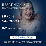 The Infinite Love Series 925 Silver Necklace Moissanite Round Cut VVS1 Pendant Luxury Jewelry for Women