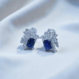 Moissanite Multi-diamond Colored Gemstone Earrings Emerald or Sugar Tower Design Ruby Sapphire Colombia Padparadscha Favorite