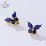 925 Sterling Silver Moissanite Lab Grown Gemstone Marquise Round Butterfly Stud Earrings Banquet Gift