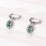 Total 4ct Green Oval Moissanite Drop Earrings with Certificate Passed Diamond Test Women 's Jewelry Christmas Gift S925 Silver