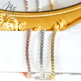 Tennis Bracelets Moissanite Round Bubble Diamond 4mm for Woman Men 925 Silver Plated Hip Hop Chain Bracelet Suitable as a Gift