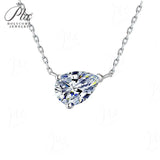 1-2CT Pear Cut Moissanite/Zircon Pendant Necklace S925 Silver East West Solitaire Water Drop Diamond Neck Chain for Women Jewelry