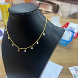 Nine Waterdrop Necklace Moissanite Stones Pear Cut Custom 925 Sterling Silver Collarbone Chain for Women Christmas Gifts Elegant