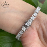D Color 4.5x4.5mm Princess Cut Full Moissanite Tennis Bracelets for Women Men Original S925 Silver Jewelry