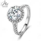 925 Sterling Silver Round Cut 1CT Moissanite Halo Half-Eternity Ring Women Only Gifts For Festivals And Anniversaries