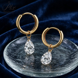 Lab Grown Diamond Earrings New Arrival Design 10K/14K/18K Solid Yellow Gold Pear Cut 1ct DEF VS Minimalist Stud Earrings for Women Hypoallergenic for Daily Wear Factory Direct Supply