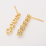 Moissanite Earrings Tassel Pendant Ear Stud Piercing  Ten Stones Round Shape 925 Sterling Silver Top Quality Wedding Jewelry