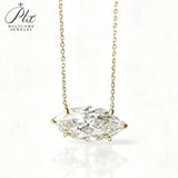 IGI Certificate Lab Grown Diamond Necklace 10K/14K/18K Gold Marquise Shape 1/2/3ct D Color Pendant Hypoallergenic Direct from Factory Daily & Office Wear Perfect Gift