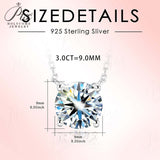 Necklace Moissanite 4-Prongs Pendant Multicolor Round 6.5mm Multicolor Gemstone Jewelry Women Birthday Engagement Gift Charms