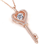 Moissanite Necklace Key D color 6.5mm 1ct  925 Sterling Silver Top Quality Pendant For Women Wedding/Anniversary Special Gift