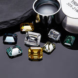 Wholesale Price Moissanite Stone Emerald Cut D Color Blue Green  VVS1 with GRA Certificate 0.5ct-10ct Gemstones