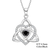 Heart-shaped Clover Necklace 925 Sterling Silver with Moissanite Round Cut VVS1 Jewelry Gift for Women’s Special Occasions