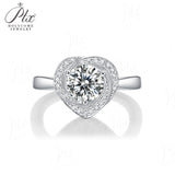 Round Cut 1CT Love Flower Bud Shape Adjustable Moissanite Ring