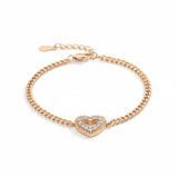 Heart Bracelet with 2mm Round Moissanite Diamond 925 Silver Plated White Yellow Gold Women's Daily Fishion Jewely Gift Favorite